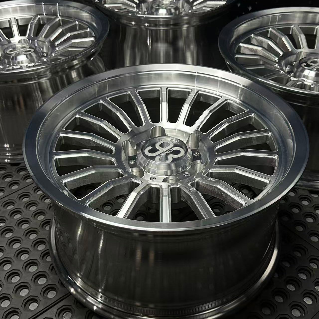 (Set of 4) FRS-18 | 6061-T6 Forged | Smooth Lip | Machined Clear (6x135 | 17x8.5, 0mm Offset)
