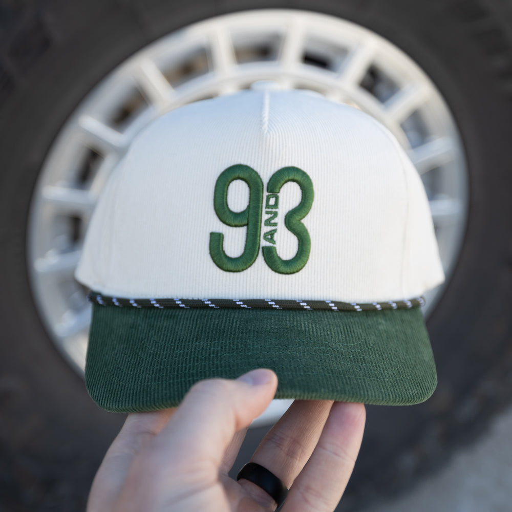 9AND3 Premium Corduroy Hat (Green/Cream)