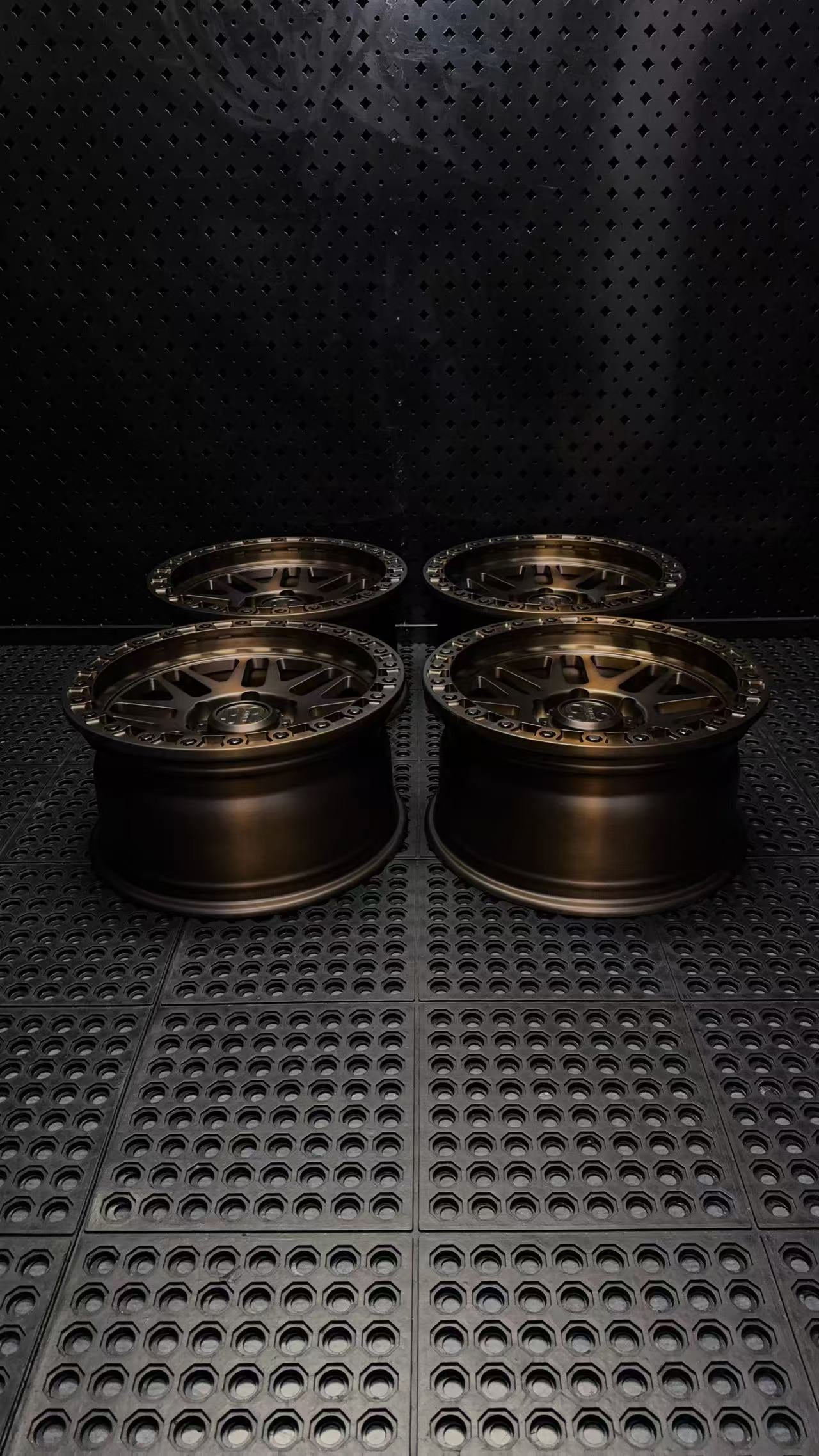 (Set of 4) FR-01 | 6061-T6 Forged | Simulated Beadlock | Matte Brushed Triple Bronze (6x135 | 17x8.5, 0mm Offset)