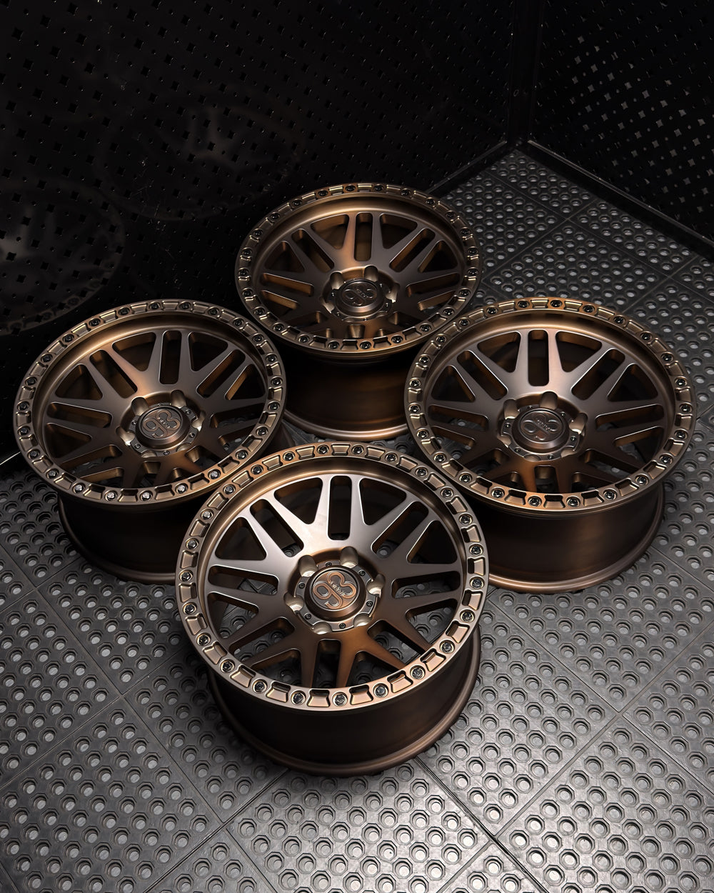 (Set of 4) FR-01R | 6061-T6 Forged | Simulated Beadlock w/ Removable Rings | Matte Brushed Triple Bronze (6x139.7 | 18x9, -12mm Offset)