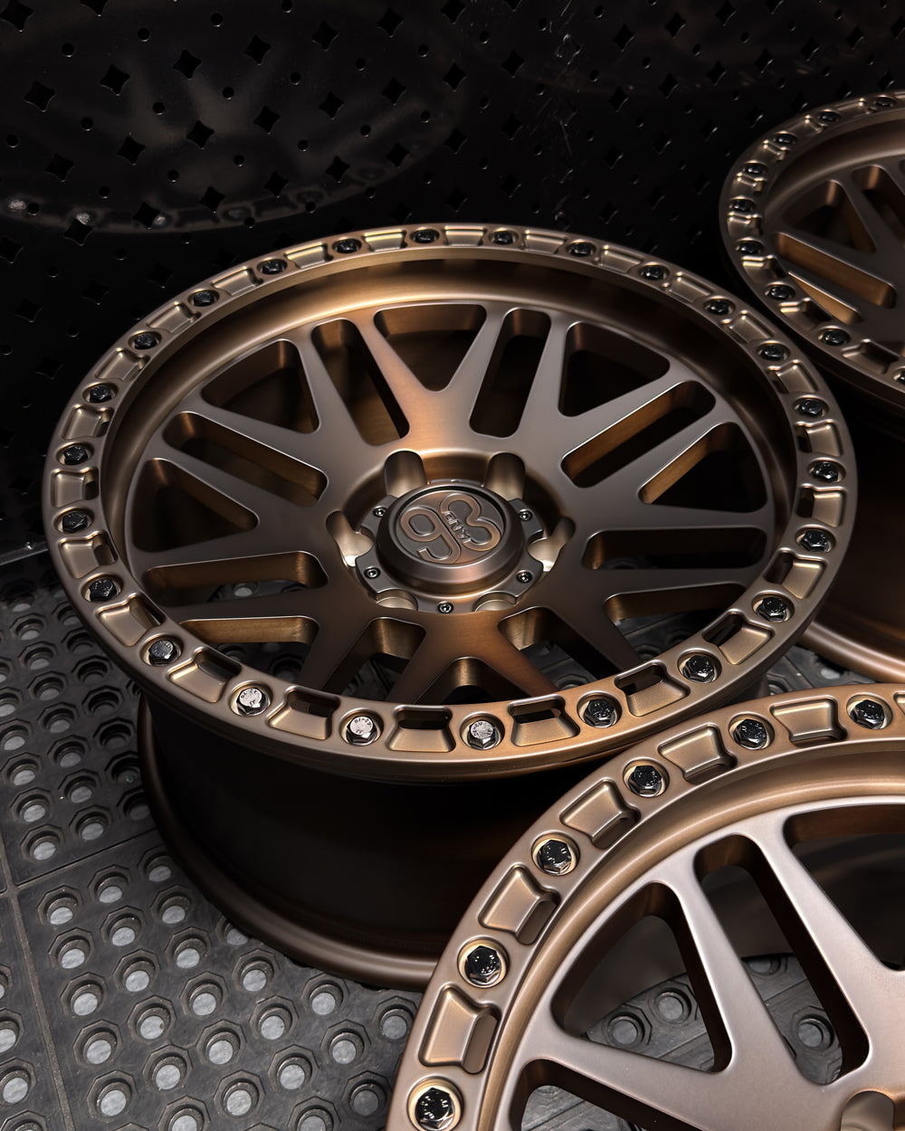 (Set of 4) FR-01R | 6061-T6 Forged | Simulated Beadlock w/ Removable Rings | Matte Brushed Triple Bronze (6x139.7 | 18x9, -12mm Offset)