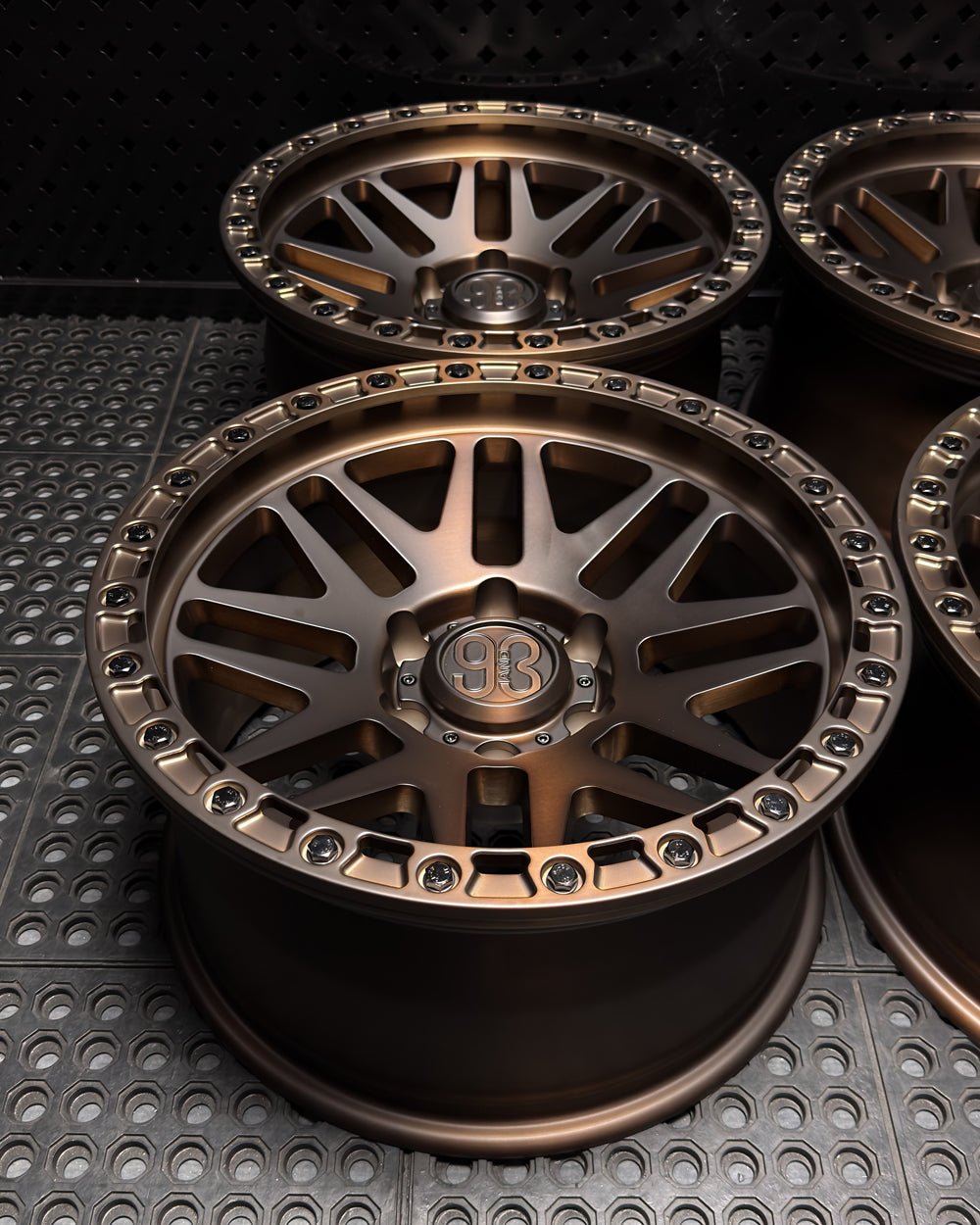 (Set of 4) FR-01R | 6061-T6 Forged | Simulated Beadlock w/ Removable Rings | Matte Brushed Triple Bronze (6x139.7 | 18x9, -12mm Offset)