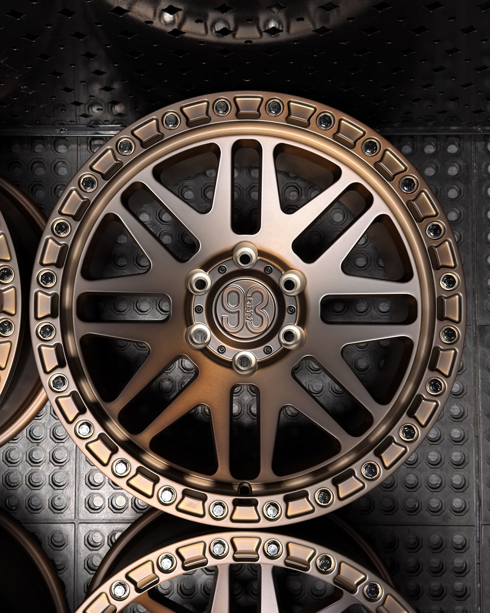 (Set of 4) FR-01R | 6061-T6 Forged | Simulated Beadlock w/ Removable Rings | Matte Brushed Triple Bronze (6x139.7 | 18x9, -12mm Offset)