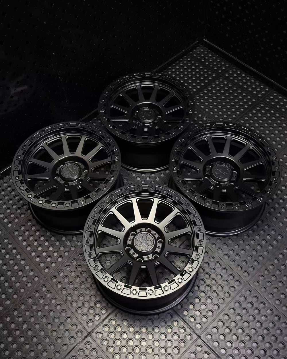 (Set of 4) FR-10 | 6061-T6 Forged | Simulated Beadlock | Matte Black (6x135 | 17x8.5, 0mm Offset)