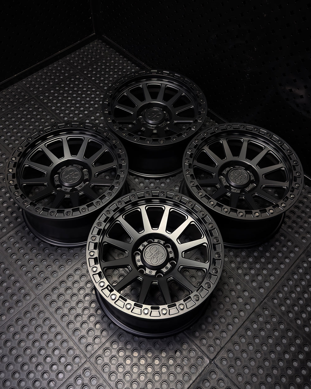 (Set of 4) FR-10 | 6061-T6 Forged | Simulated Beadlock | Matte Black (6x135 | 17x8.5, 0mm Offset)