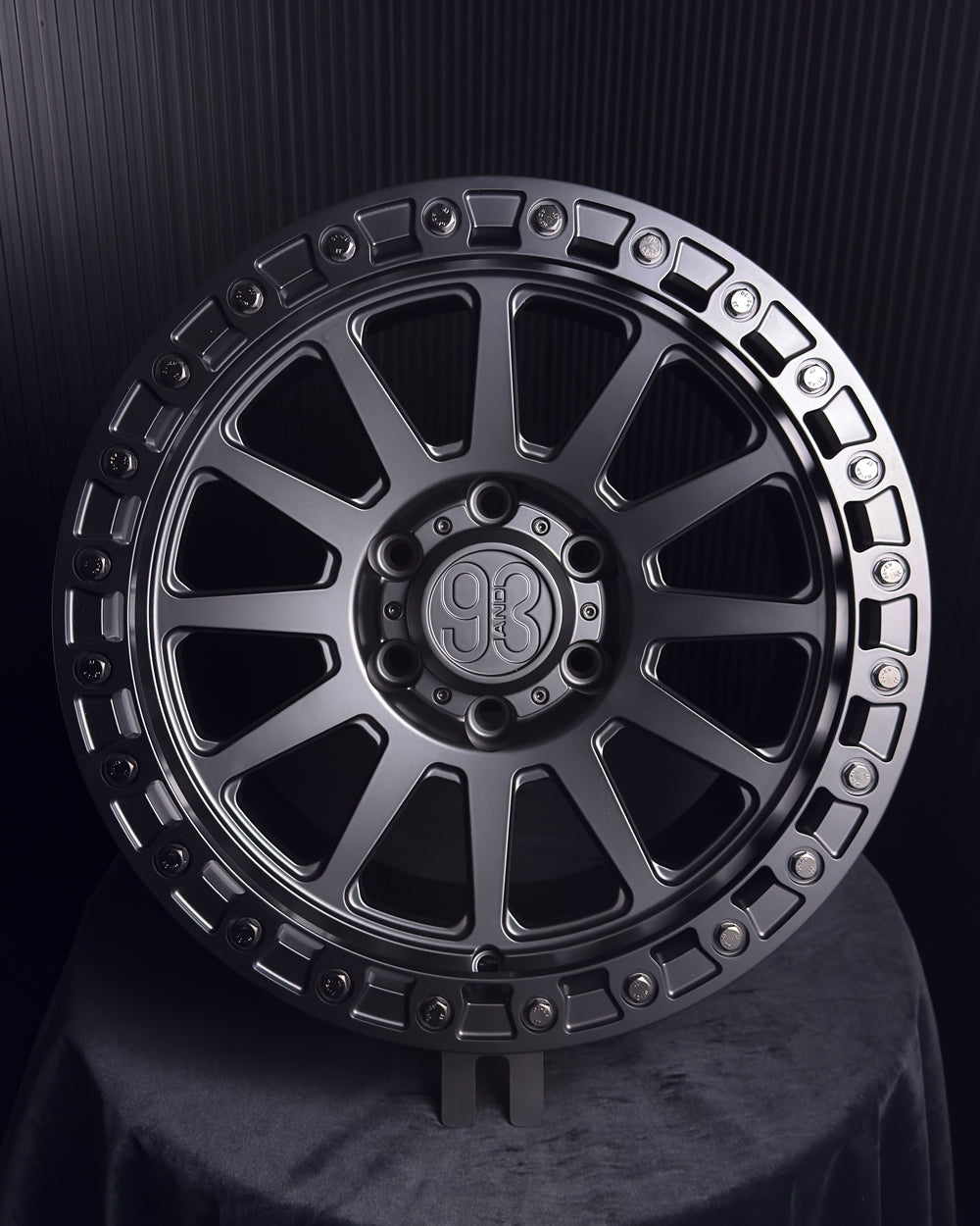 (Set of 4) FR-10 | 6061-T6 Forged | Simulated Beadlock | Matte Black (6x135 | 17x8.5, 0mm Offset)