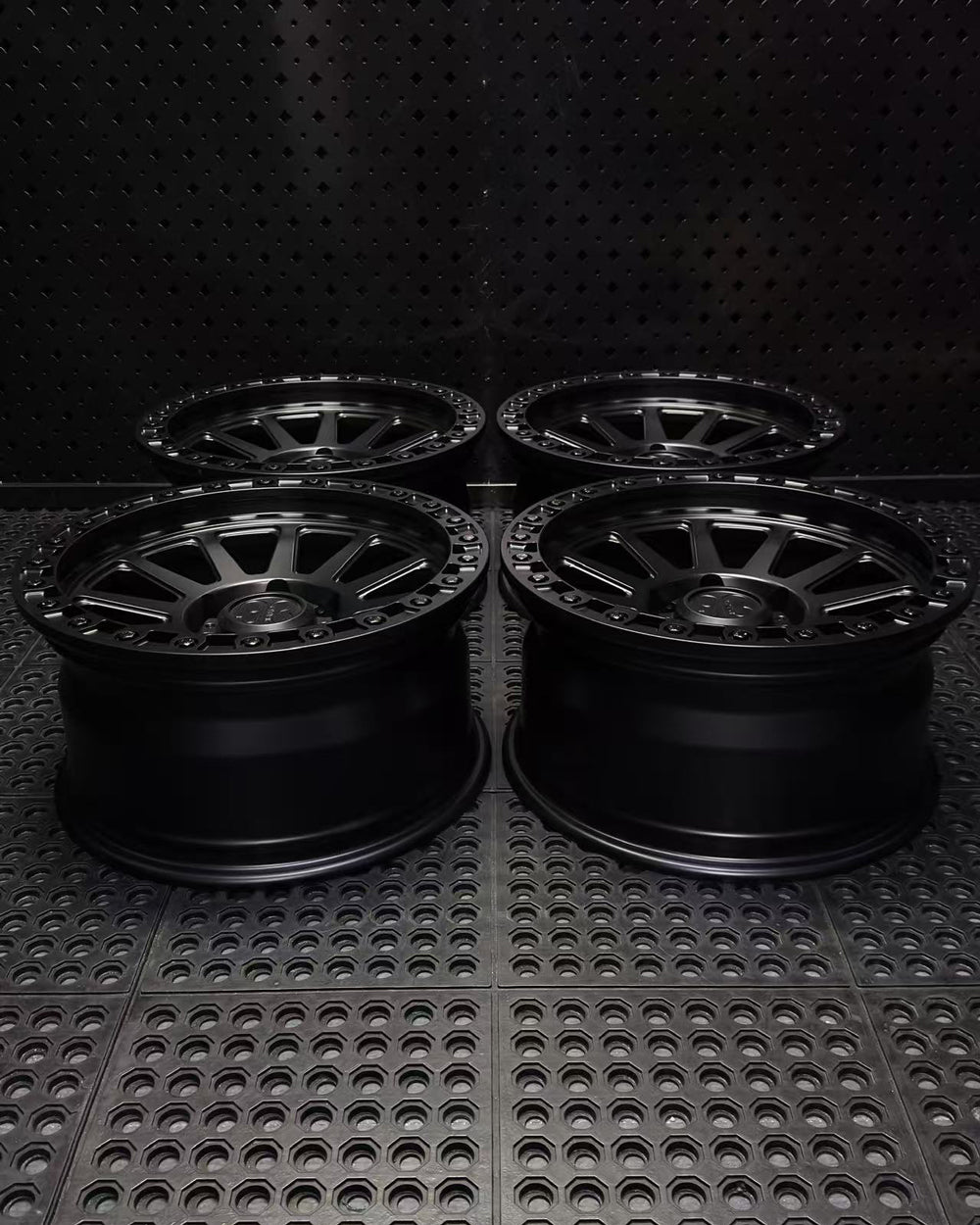 (Set of 4) FR-10 | 6061-T6 Forged | Simulated Beadlock | Matte Black (6x135 | 17x8.5, 0mm Offset)