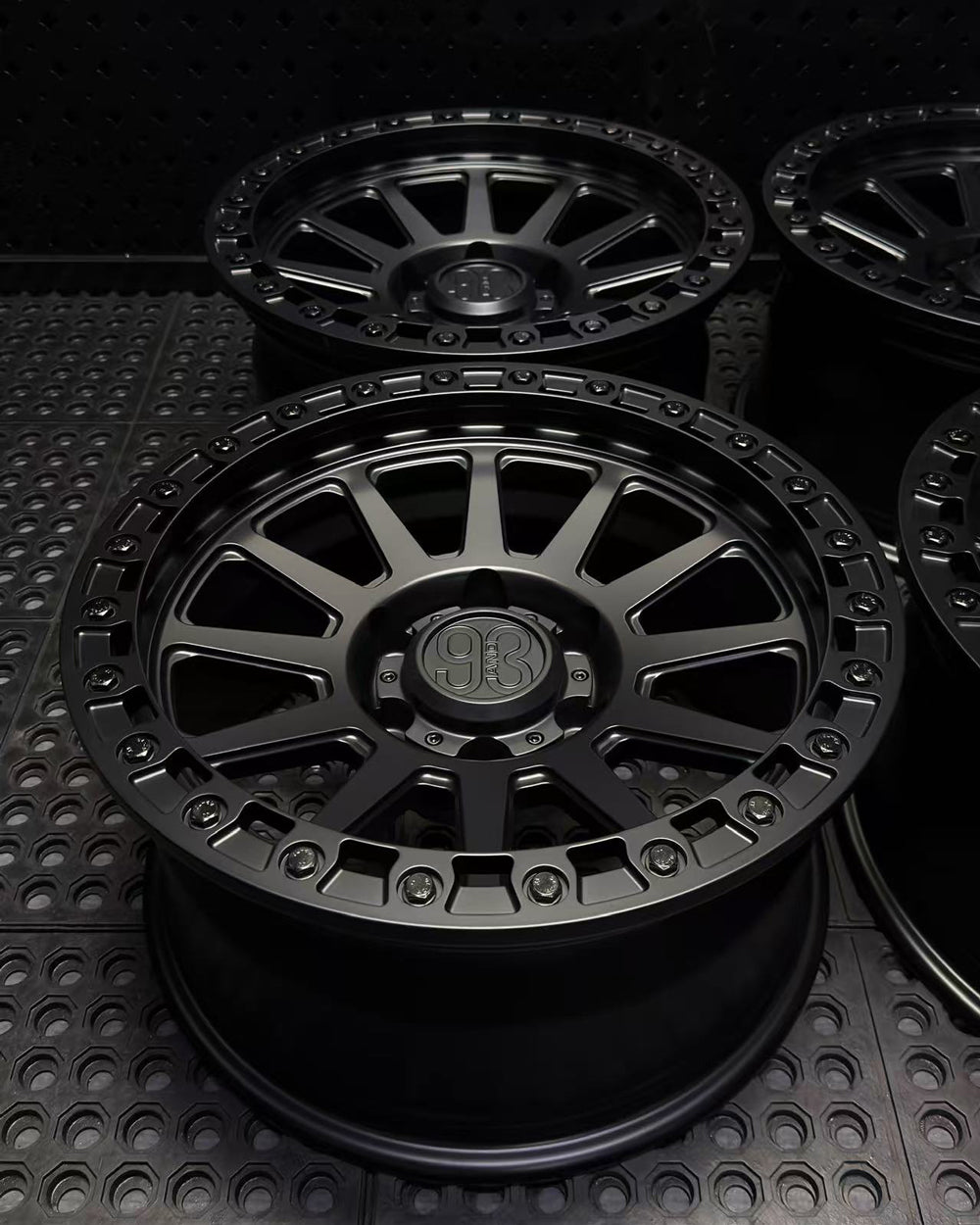 (Set of 4) FR-10 | 6061-T6 Forged | Simulated Beadlock | Matte Black (6x135 | 17x8.5, 0mm Offset)