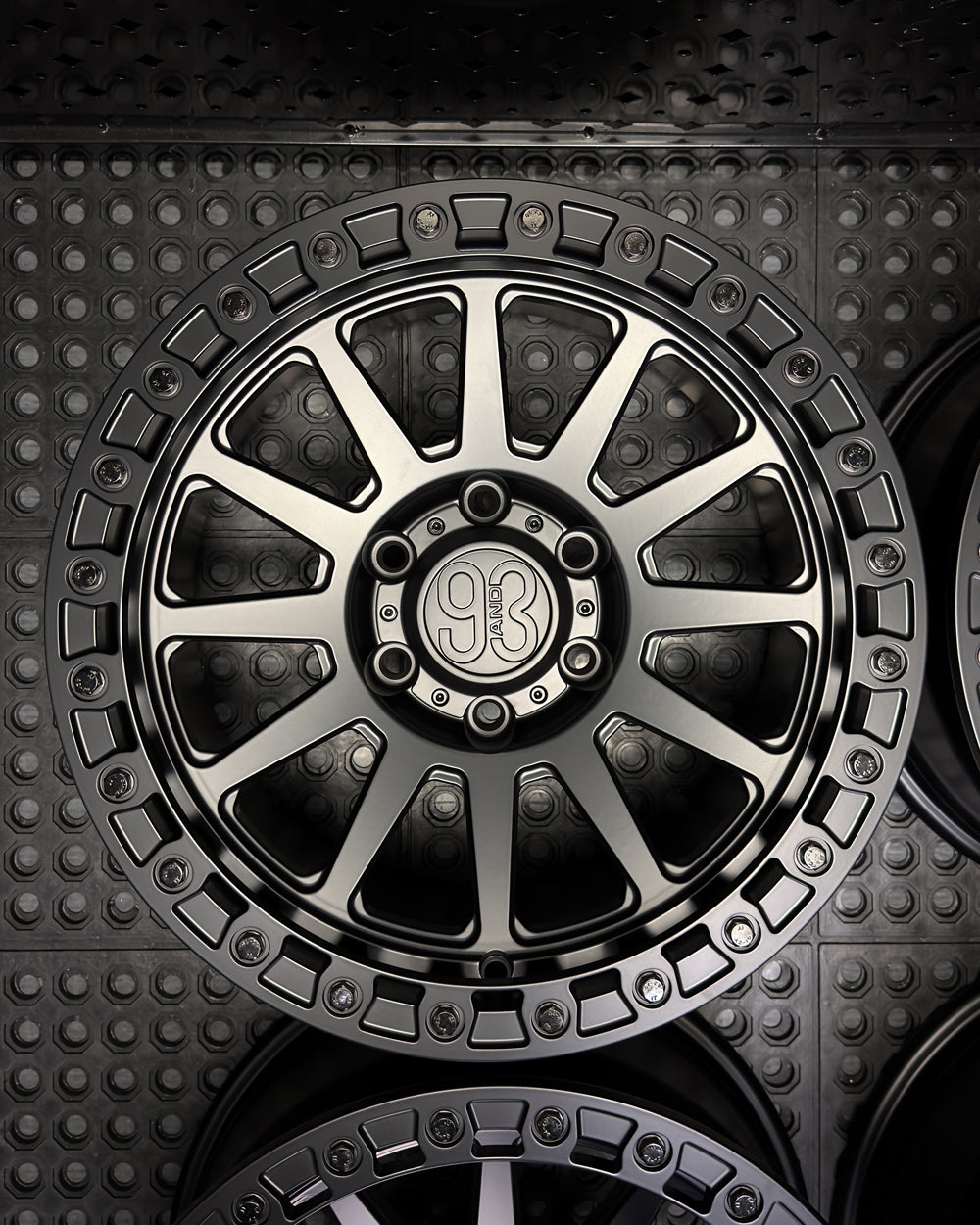 (Set of 4) FR-10 | 6061-T6 Forged | Simulated Beadlock | Matte Black (6x135 | 17x8.5, 0mm Offset)