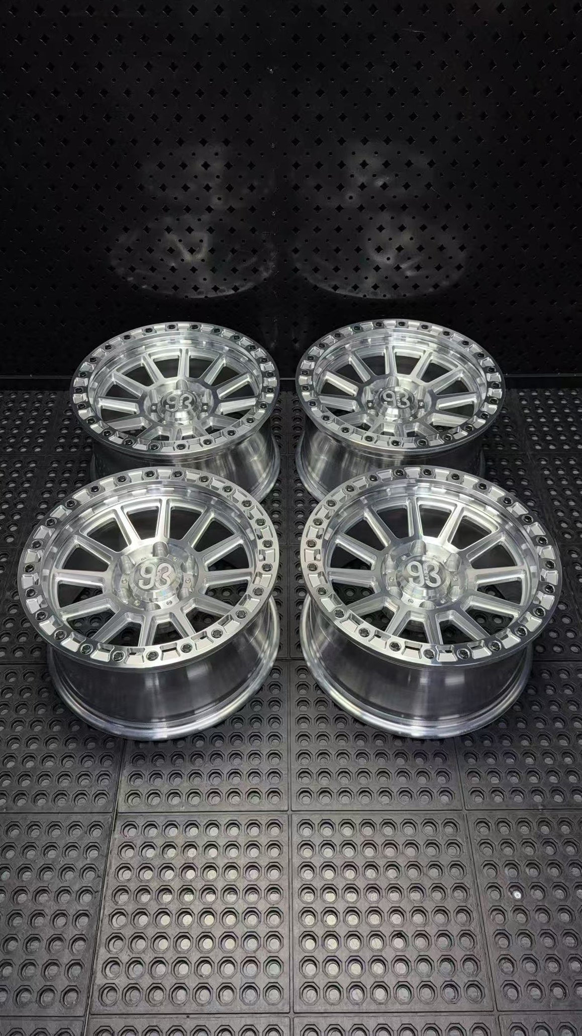 (Set of 4) FR-11 | 6061-T6 Forged | Simulated Beadlock | Machined Clear (6x135 | 17x8.5, 0mm Offset)
