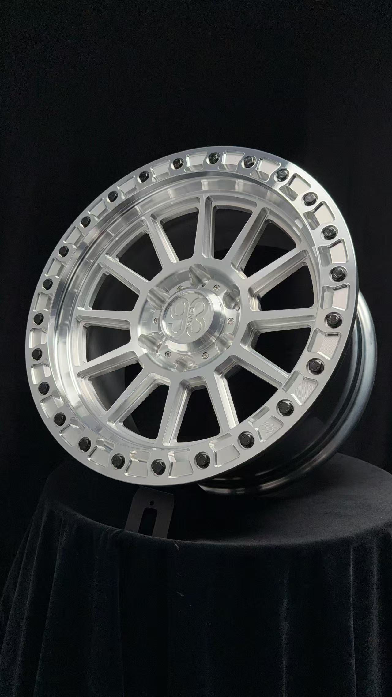 (Set of 4) FR-11 | 6061-T6 Forged | Simulated Beadlock | Machined Clear (6x135 | 17x8.5, 0mm Offset)