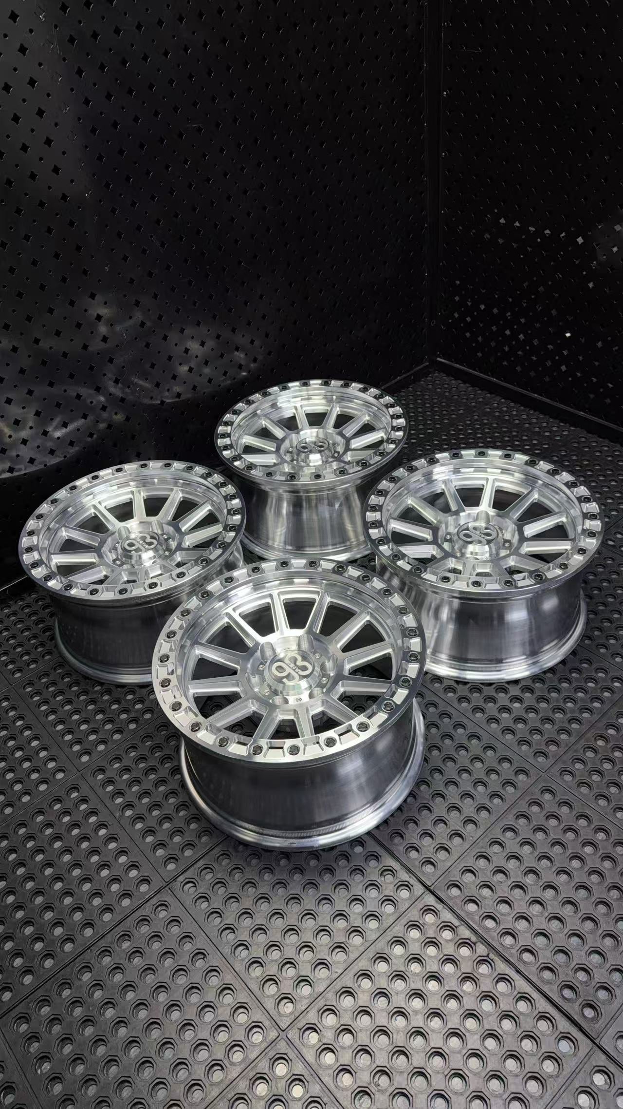 (Set of 4) FR-11 | 6061-T6 Forged | Simulated Beadlock | Machined Clear (6x135 | 17x8.5, 0mm Offset)