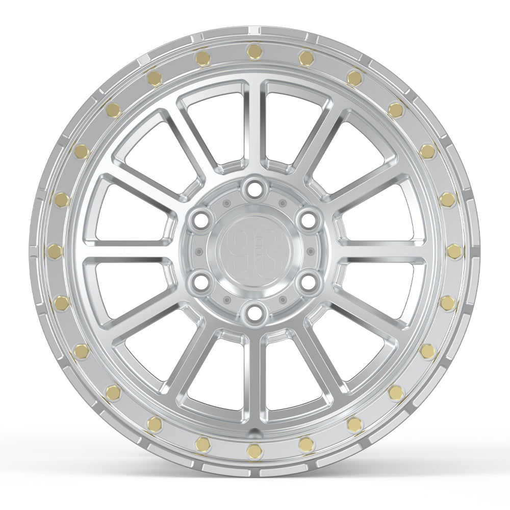 (Set of 4) FR-13 | Monoblock Forged | Simulated Beadlock | Machined (6x135 | 17x8.5, 0mm Offset)