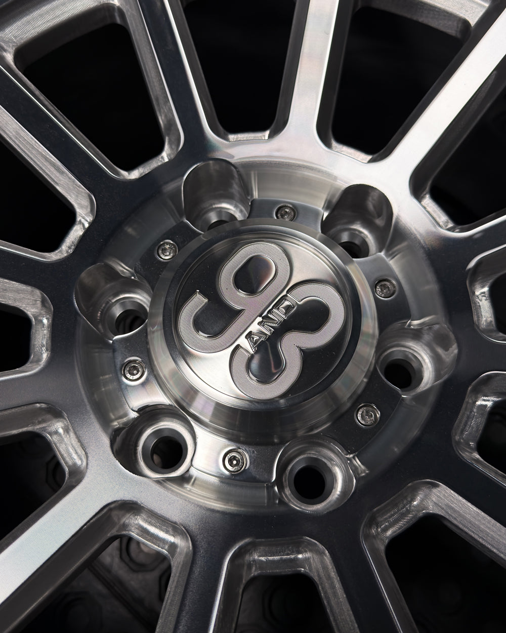 (Set of 4) FR-13 | 6061-T6 Forged | Simulated Beadlock | Machined Clear, Gold Lip Bolts (6x135 | 17x9, 0mm Offset)