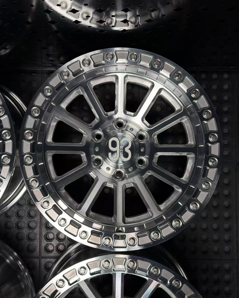 (Set of 4) FR-13 | 6061-T6 Forged | Simulated Beadlock | Machined Clear, Stainless Lip Bolts (6x135 | 17x9, 0mm Offset)