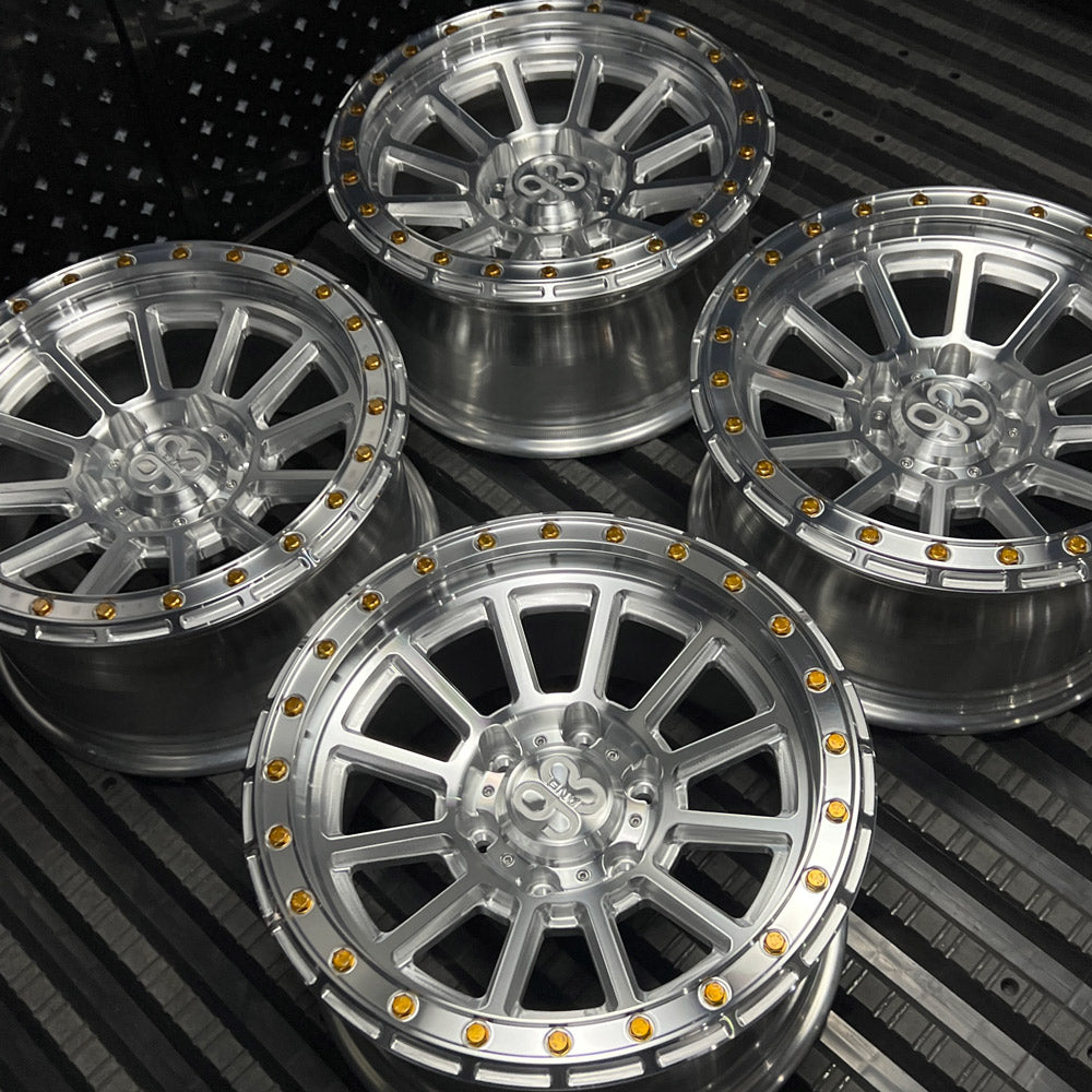 (Set of 4) FR-13 | Monoblock Forged | Simulated Beadlock | Machined (6x135 | 17x8.5, 0mm Offset)