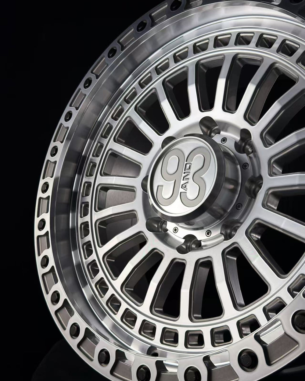 (Set of 4) FR-19 | 6061-T6 Forged | Simulated Beadlock | Machined Clear, Black Lip Bolts (8x180 | 20x9, 0mm Offset)