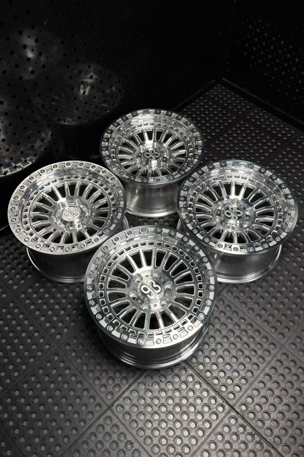 (Set of 4) FR-19 | 6061-T6 Forged | Simulated Beadlock | Machined Clear with Stainless Lip Bolts (6x135 | 17x8.5, 0mm Offset)