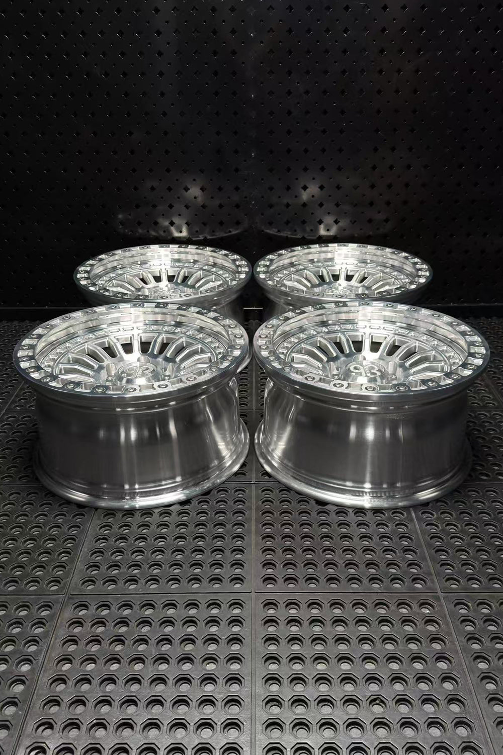 (Set of 4) FR-19 | 6061-T6 Forged | Simulated Beadlock | Machined Clear with Stainless Lip Bolts (6x135 | 17x8.5, 0mm Offset)