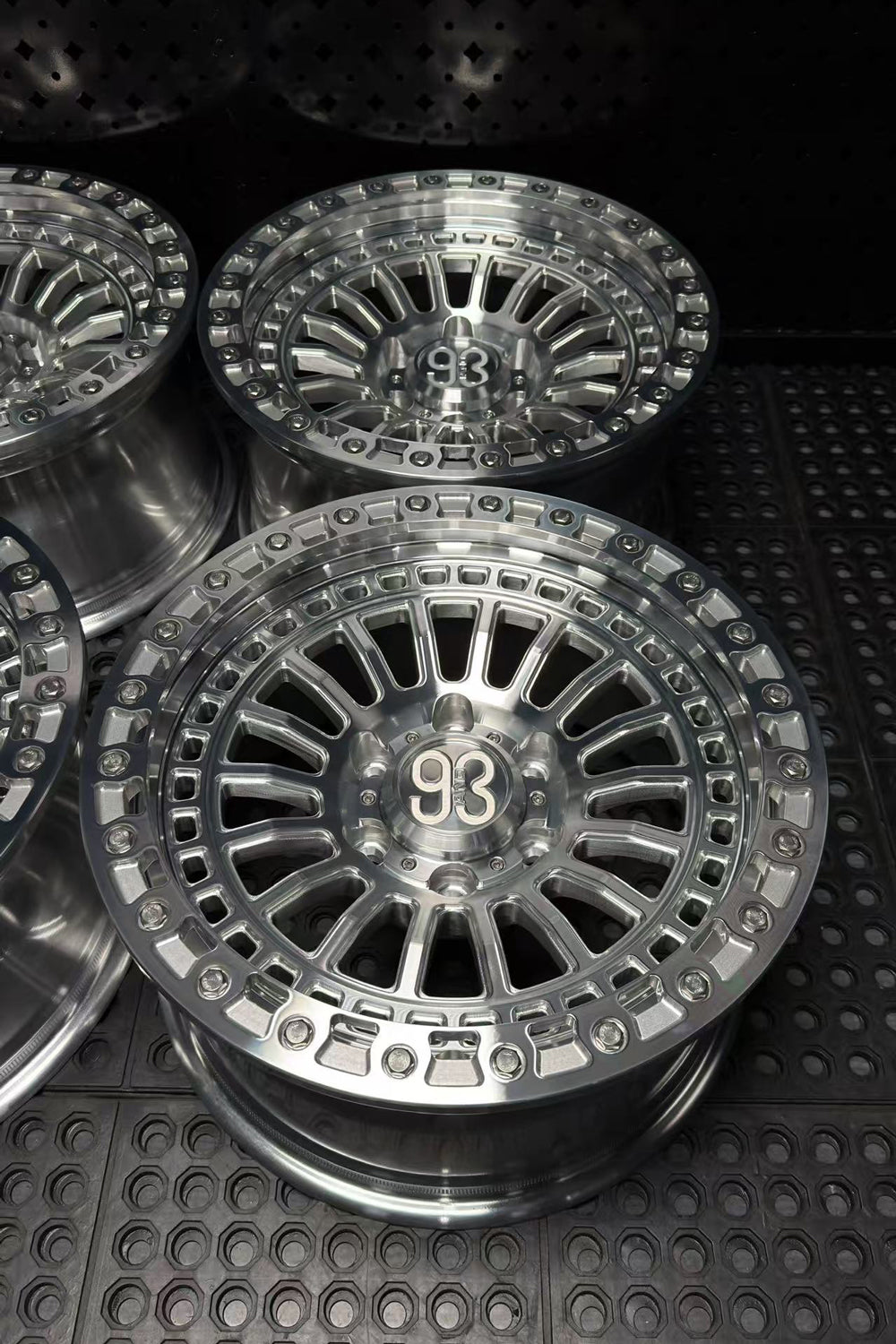 (Set of 4) FR-19 | 6061-T6 Forged | Simulated Beadlock | Machined Clear with Stainless Lip Bolts (6x135 | 17x8.5, 0mm Offset)
