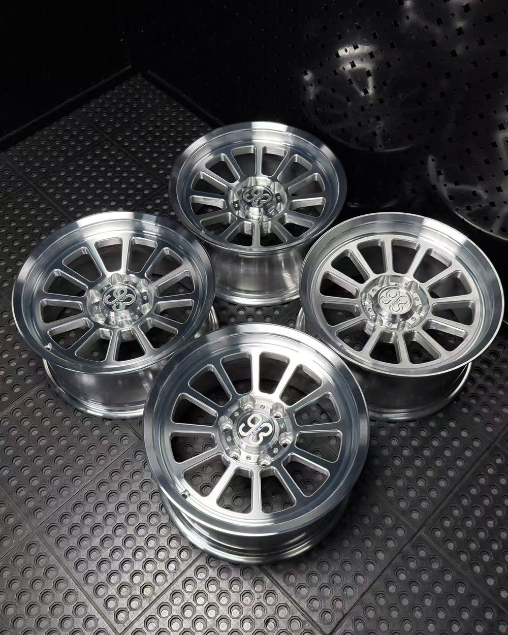 (Set of 4) FRS-12 | 6061-T6 Forged | Smooth Lip | Machined Clear (6x135 | 17x8.5, 0mm Offset)