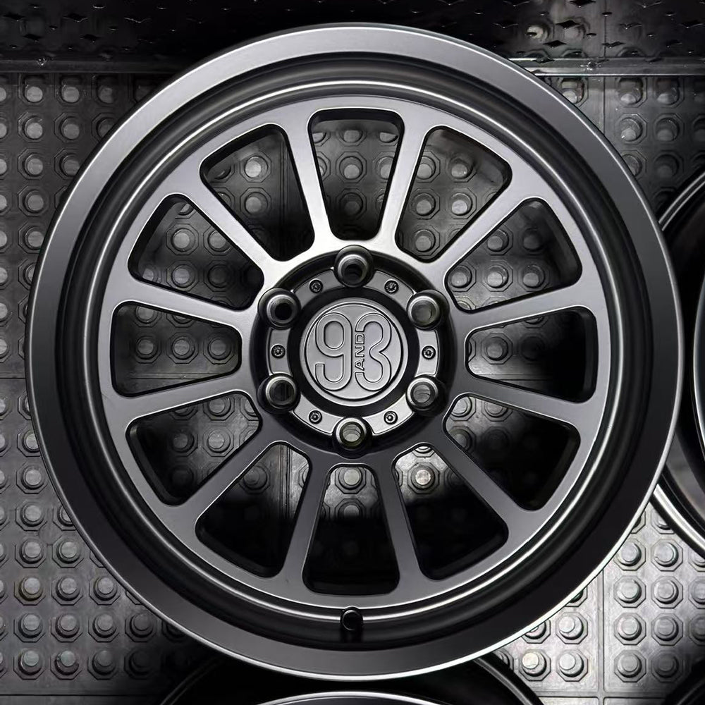 (Set of 4) FRS-12 | 6061-T6 Forged | Smooth Lip | Matte Black (6x135 | 17x8.5, 0mm Offset)