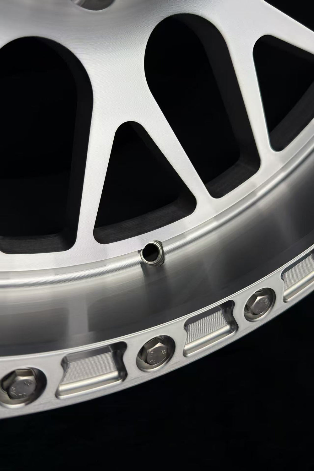 (Set of 4) TX-01R | 6061-T6 Forged | Simulated Beadlock w/ Removable Rings | Machined Clear, Machined Clear Slotted Rings, Stainless Lip Bolts (8x170 | 20x10, -18mm Offset)