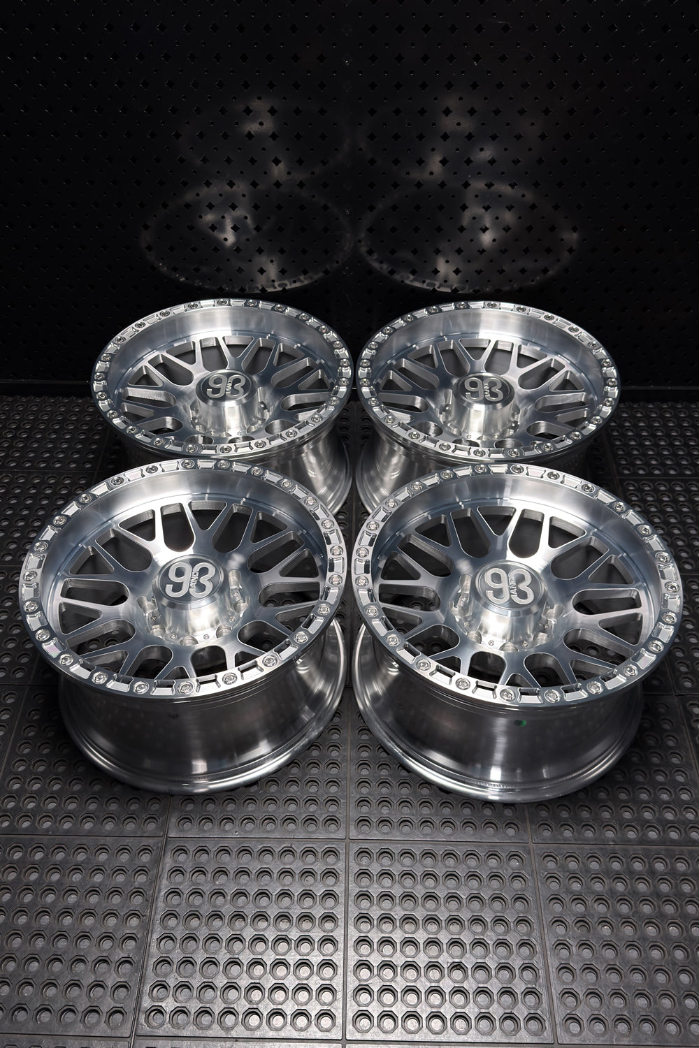 (Set of 4) TX-01R | 6061-T6 Forged | Simulated Beadlock w/ Removable Rings | Machined Clear, Machined Clear Slotted Rings, Stainless Lip Bolts (8x170 | 20x10, -18mm Offset)