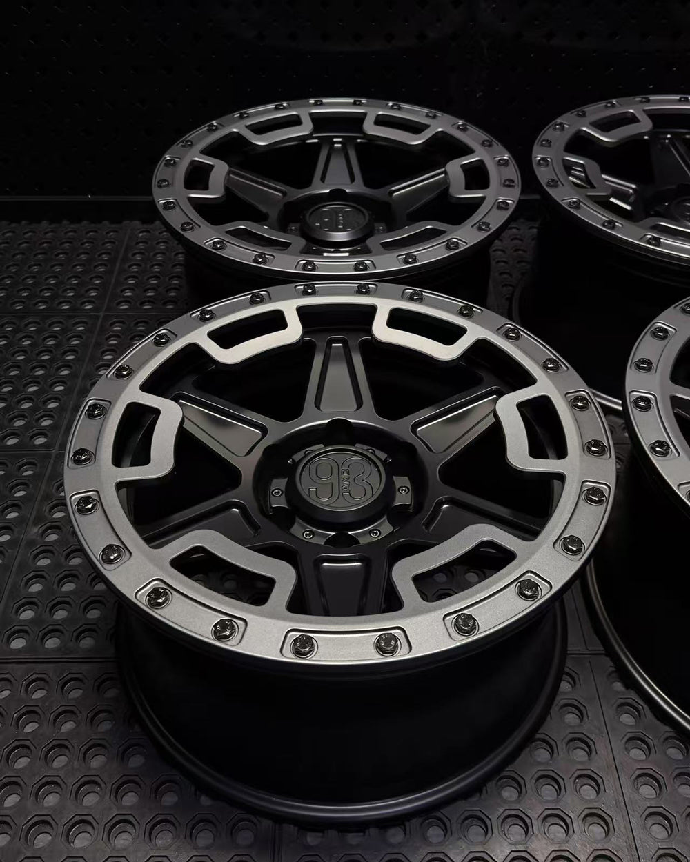 (Set of 4) XR-01R | 6061-T6 Forged | Simulated Beadlock w/ Removable Rings | Matte Black, Matte Gunmetal Rings (6x135 | 17x8.5, 0mm Offset)