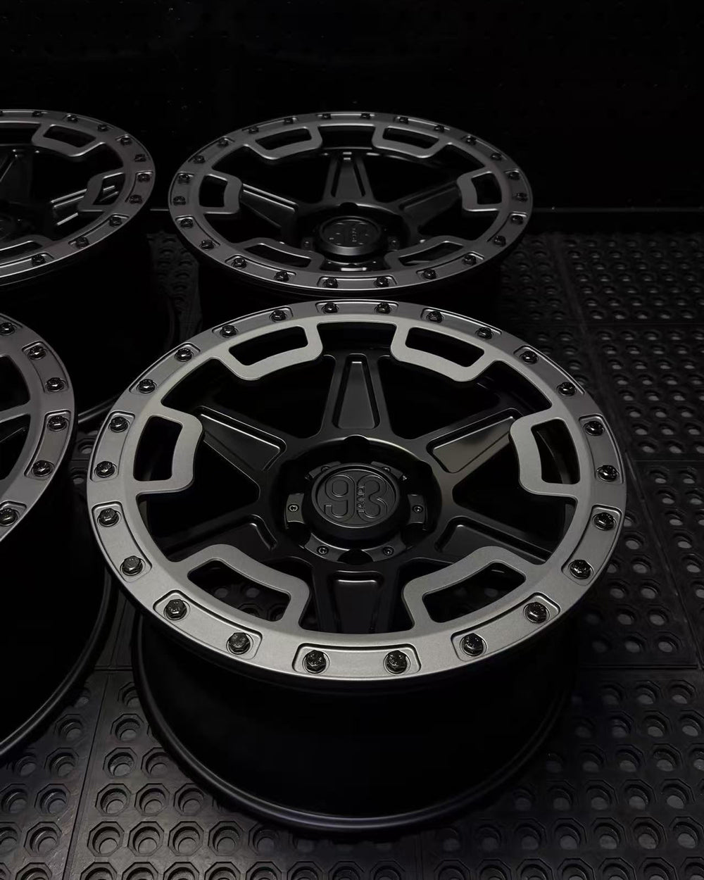 (Set of 4) XR-01R | 6061-T6 Forged | Simulated Beadlock w/ Removable Rings | Matte Black, Matte Gunmetal Rings (6x135 | 17x8.5, 0mm Offset)