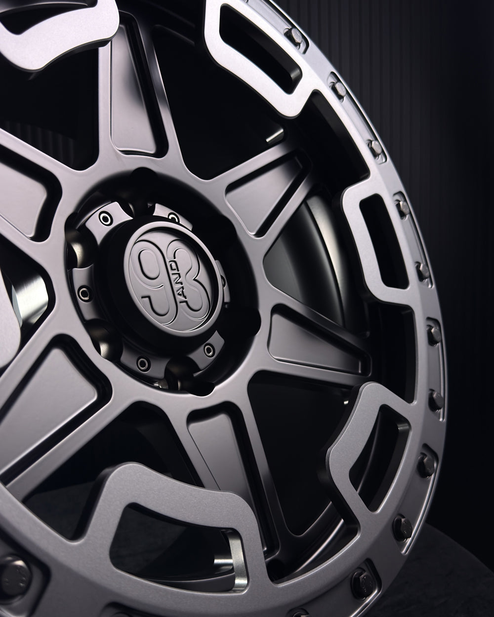 (Set of 4) XR-01R | 6061-T6 Forged | Simulated Beadlock w/ Removable Rings | Matte Black, Matte Gunmetal Rings (6x135 | 17x8.5, 0mm Offset)