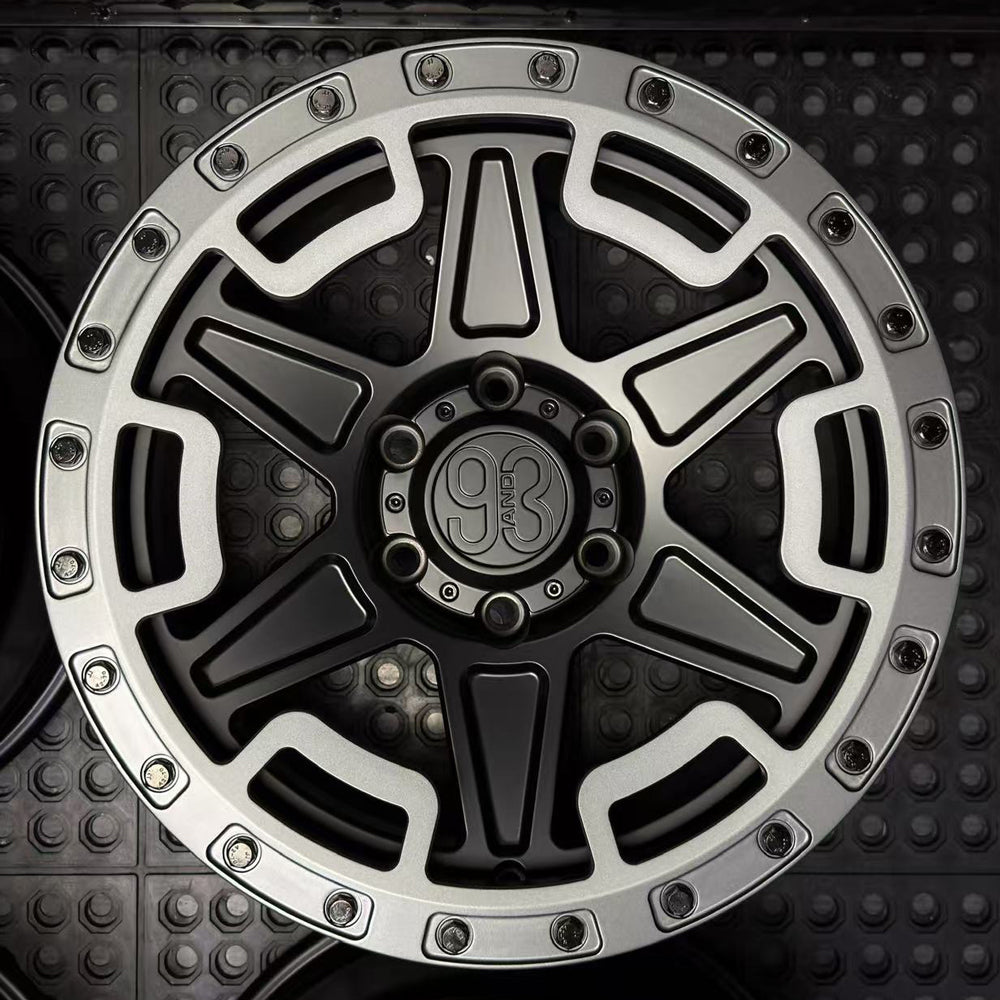 (Set of 4) XR-01R | 6061-T6 Forged | Simulated Beadlock w/ Removable Rings | Matte Black, Matte Gunmetal Rings (6x135 | 17x8.5, 0mm Offset)