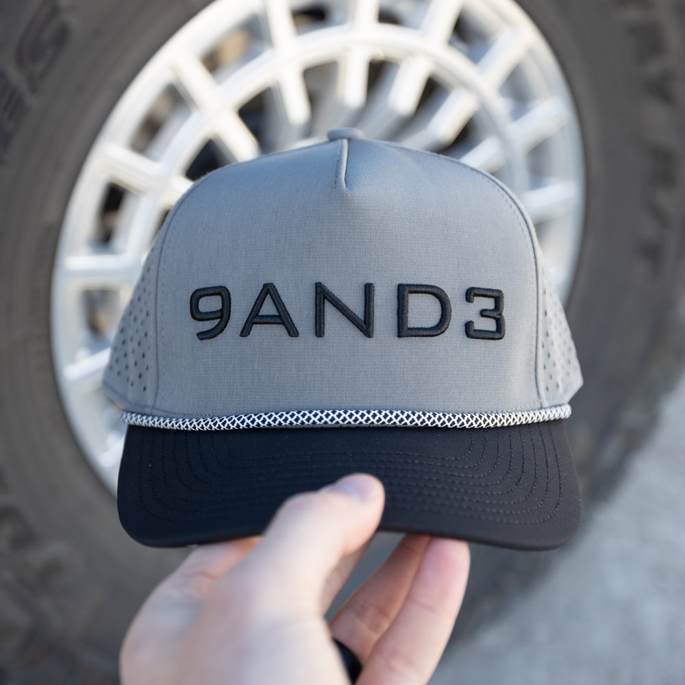 9AND3 Premium Waterproof Hat (Gray/Black)