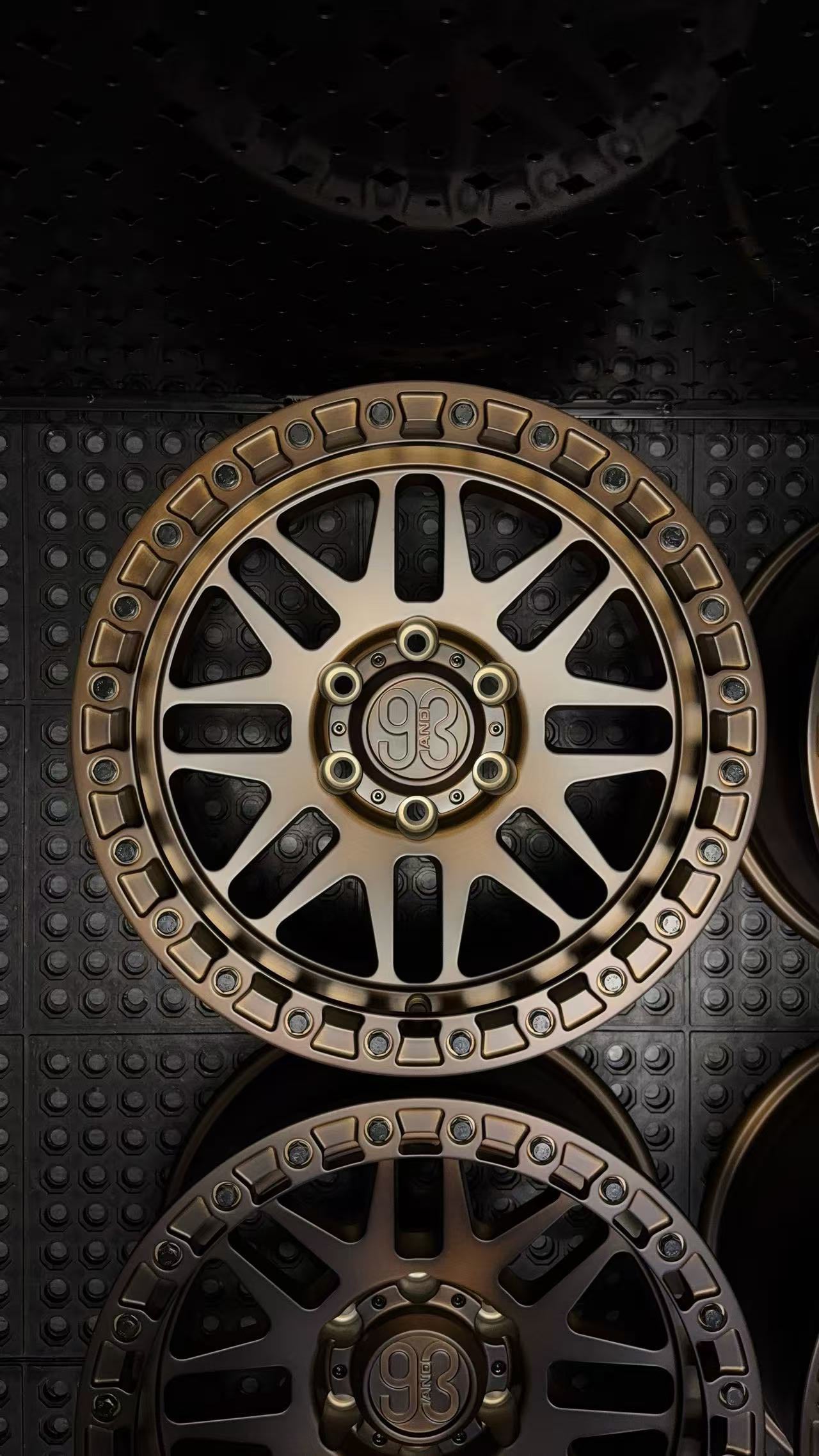 (Set of 4) FR-01 | 6061-T6 Forged | Simulated Beadlock | Matte Brushed Triple Bronze (6x135 | 17x8.5, 0mm Offset)