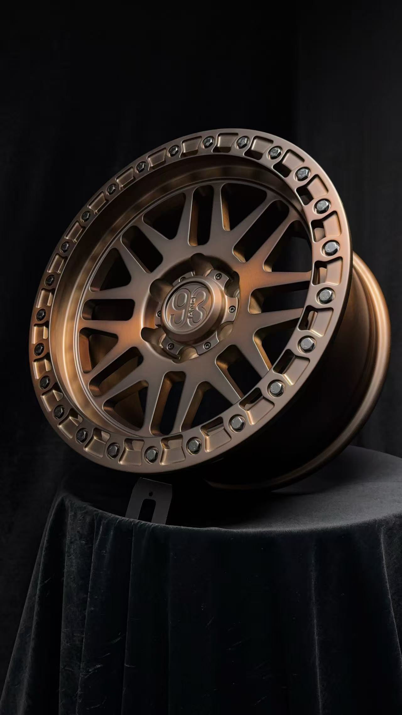 (Set of 4) FR-01 | 6061-T6 Forged | Simulated Beadlock | Matte Brushed Triple Bronze (6x135 | 17x8.5, 0mm Offset)