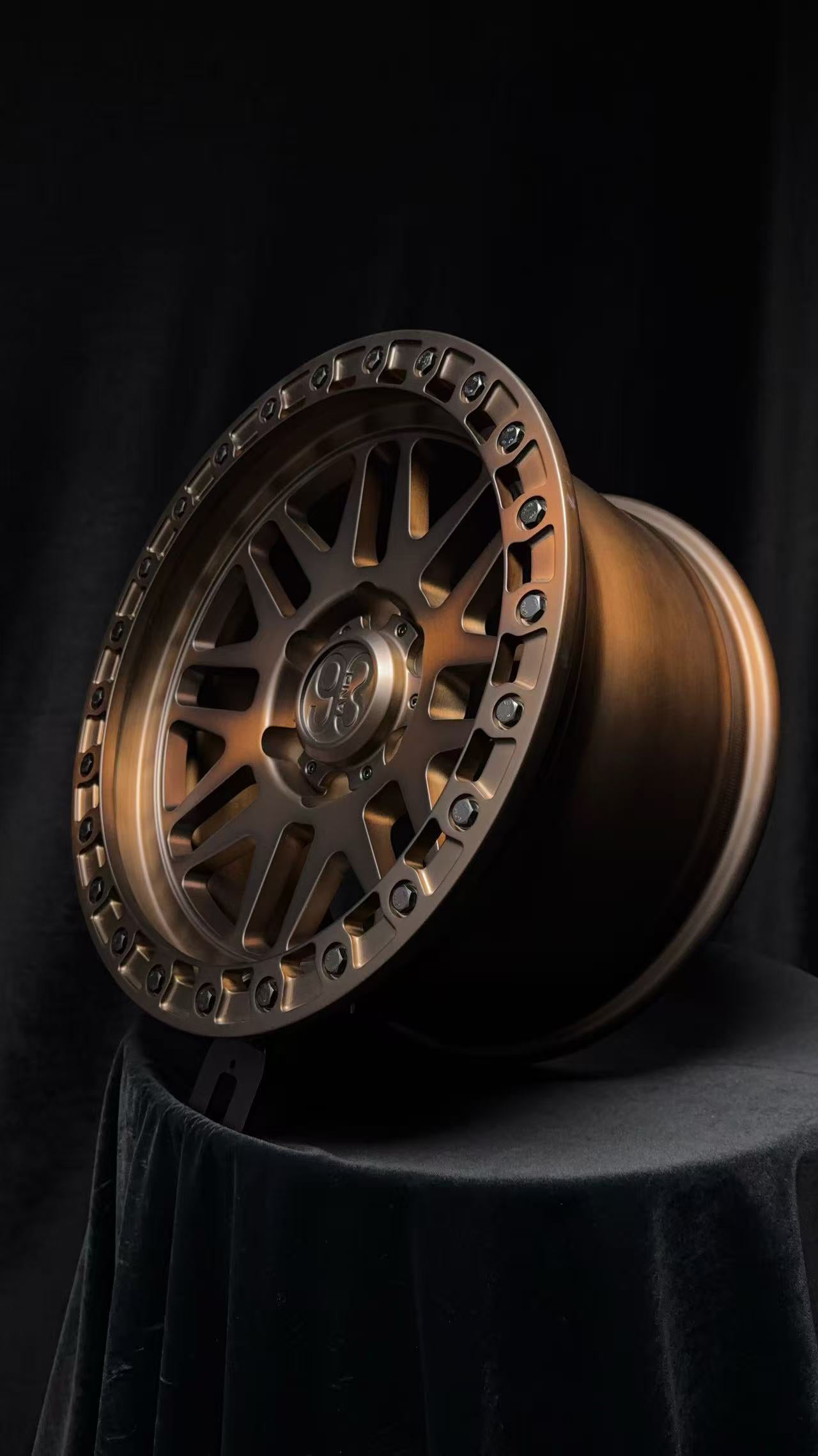 (Set of 4) FR-01 | 6061-T6 Forged | Simulated Beadlock | Matte Brushed Triple Bronze (6x135 | 17x8.5, 0mm Offset)