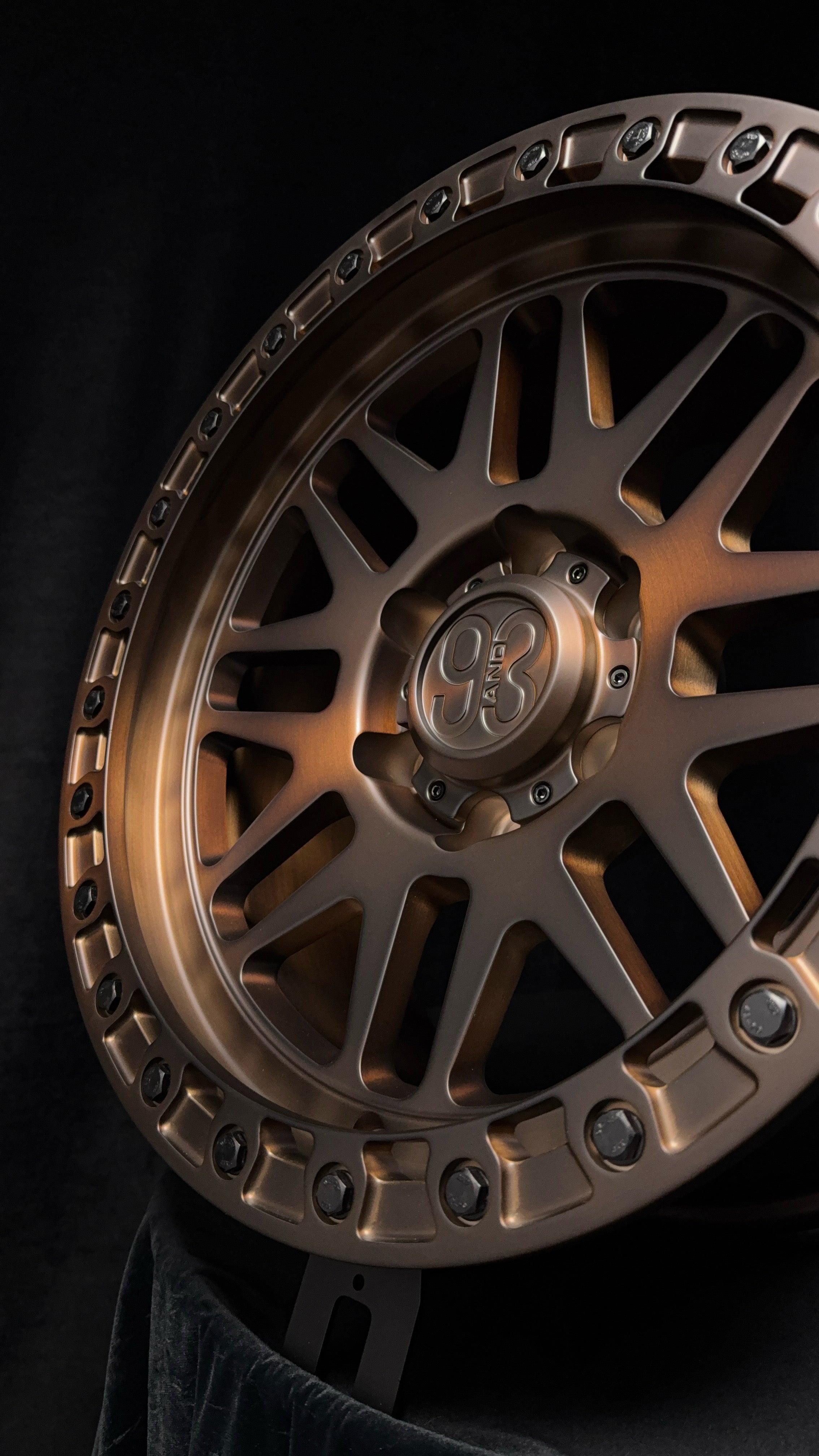 (Set of 4) FR-01 | 6061-T6 Forged | Simulated Beadlock | Matte Brushed Triple Bronze (6x135 | 17x8.5, 0mm Offset)