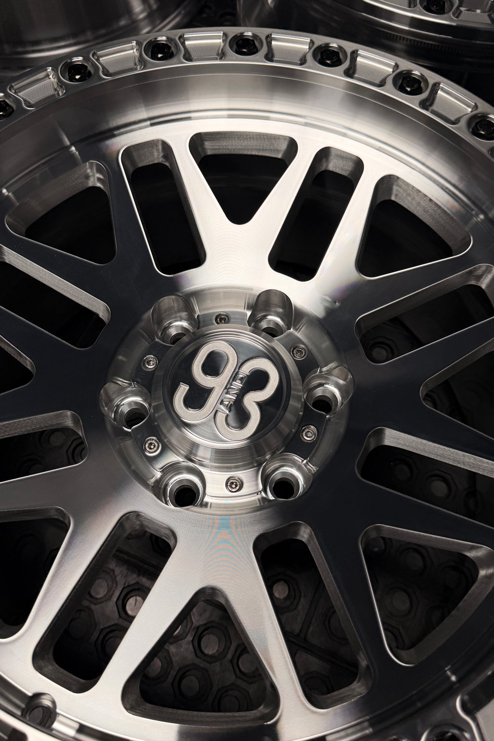 (Set of 4) FR-01R | 6061-T6 Forged | Simulated Beadlock w/ Removable Rings | Machined Clear, Machined Clear Slotted Rings, Black Lip Bolts (6x135 | 17x8.5, 0mm Offset)