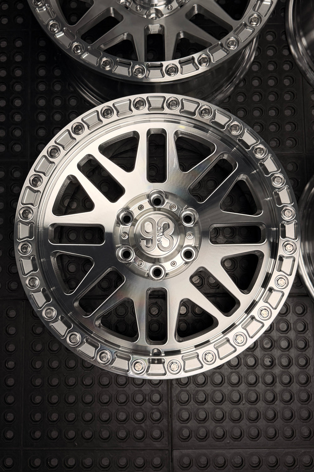 (Set of 4) FR-01R | 6061-T6 Forged | Simulated Beadlock w/ Removable Rings | Machined Clear, Machined Clear Slotted Rings, Stainless Lip Bolts (6x135 | 17x8.5, 0mm Offset)