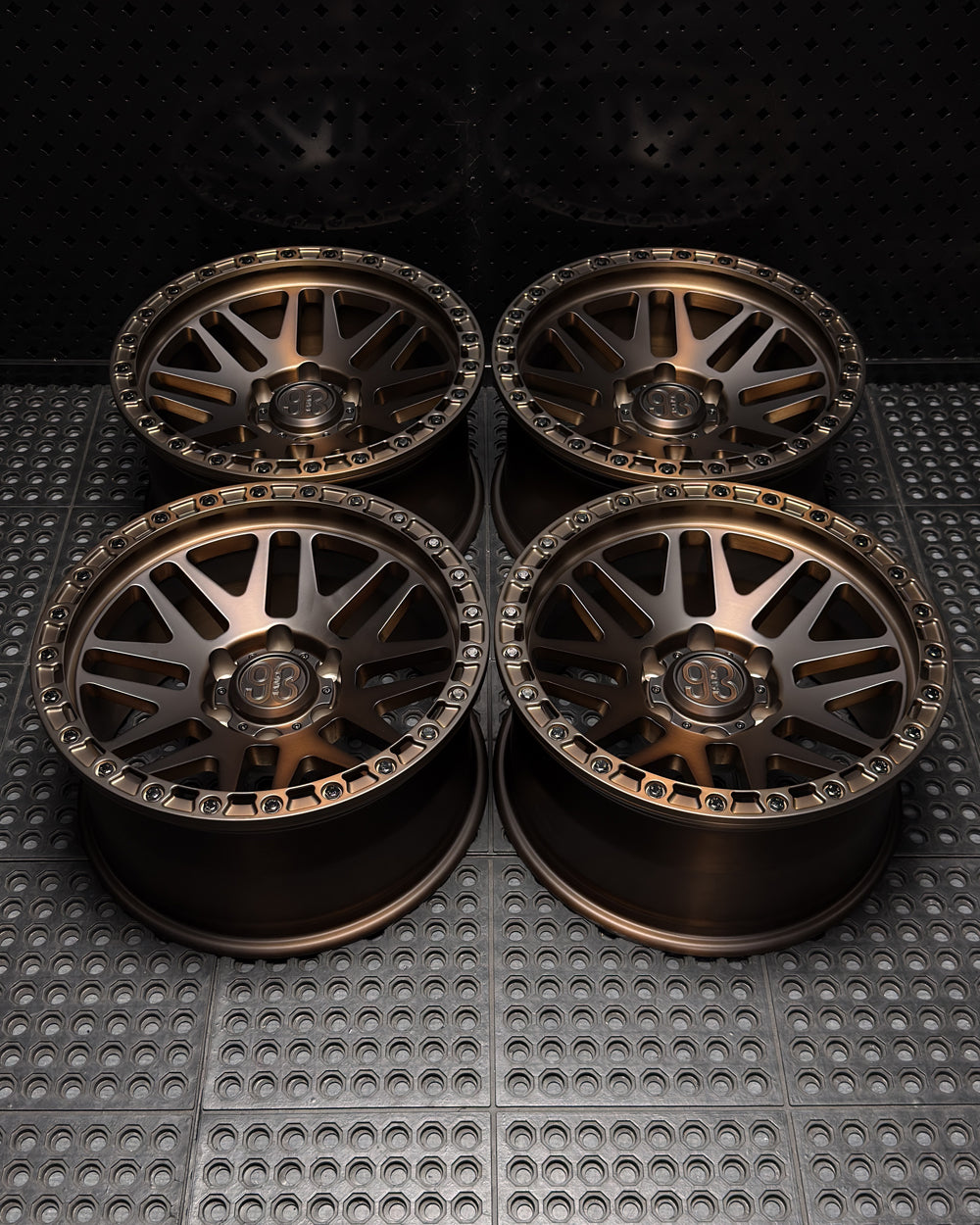 (Set of 4) FR-01R | 6061-T6 Forged | Simulated Beadlock w/ Removable Rings | Matte Brushed Triple Bronze (6x139.7 | 18x9, -12mm Offset)