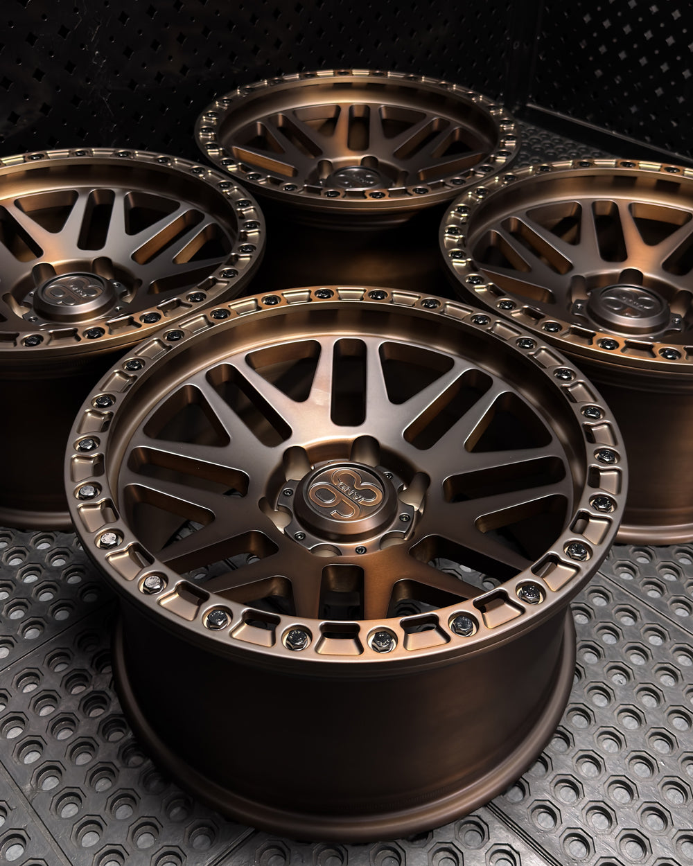 (Set of 4) FR-01R | 6061-T6 Forged | Simulated Beadlock w/ Removable Rings | Matte Brushed Triple Bronze (6x139.7 | 18x9, -12mm Offset)