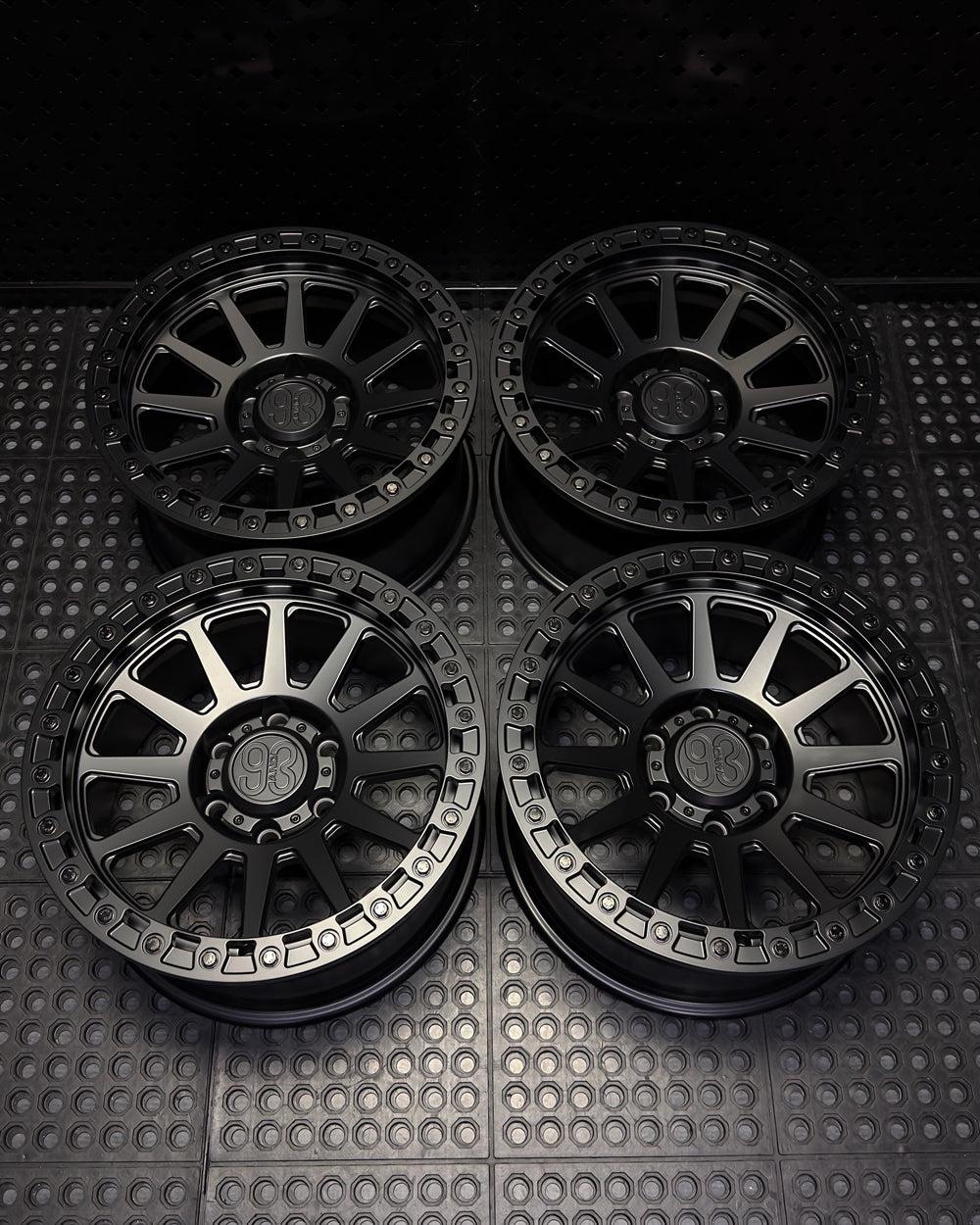 (Set of 4) FR-10 | 6061-T6 Forged | Simulated Beadlock | Matte Black (6x135 | 17x8.5, 0mm Offset)