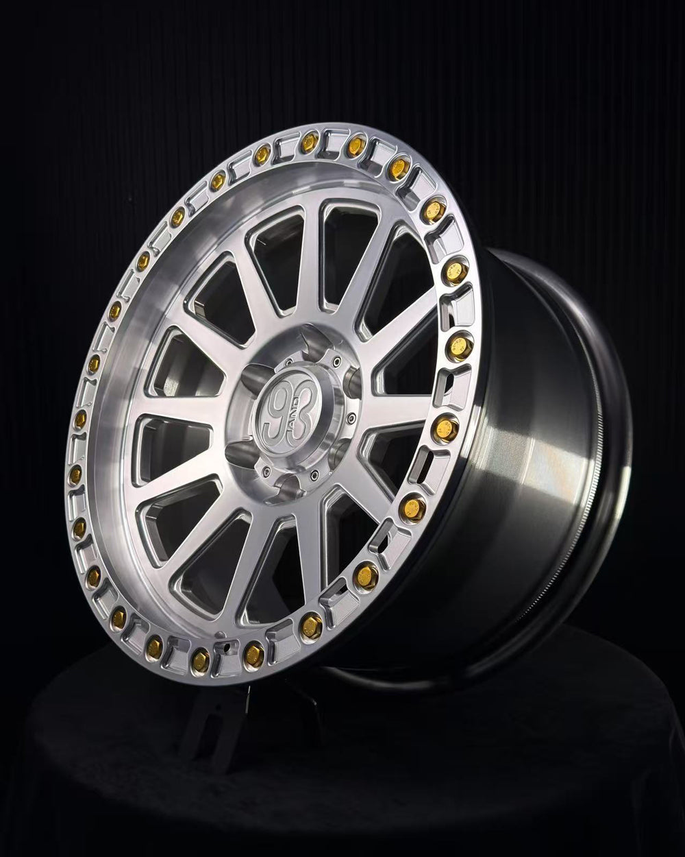 (Set of 4) FR-10R | 6061-T6 Forged | Simulated Beadlock w/ Removable Rings | Machined Clear, Machined Clear Rings (6x135 | 17x8.5, 0mm Offset)