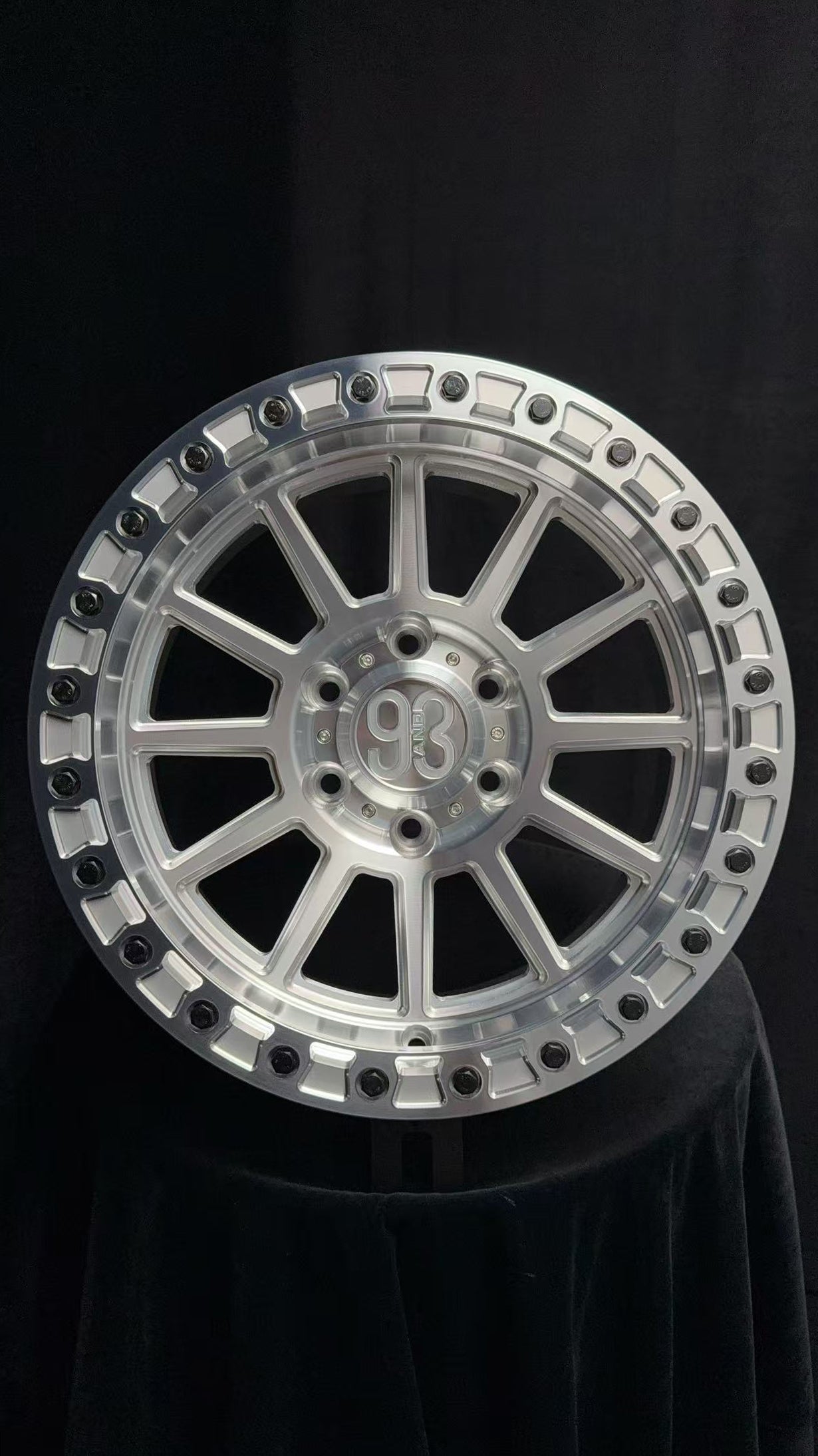 (Set of 4) FR-11 | 6061-T6 Forged | Simulated Beadlock | Machined Clear (6x135 | 17x8.5, 0mm Offset)