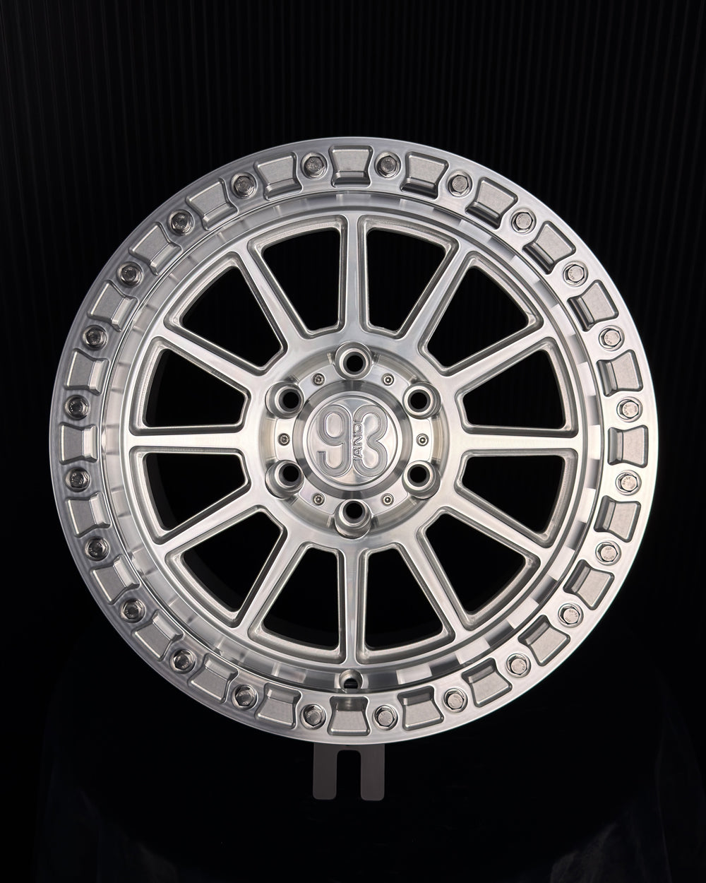 (Set of 4) FR-11 | 6061-T6 Forged | Simulated Beadlock | Machined Clear w/ Stainless Lip Bolts (6x135 | 17x8.5, 0mm Offset)