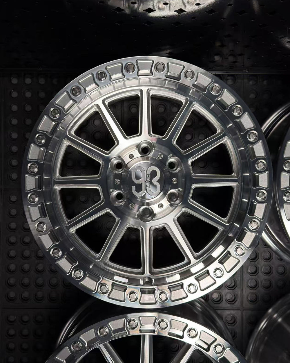 (Set of 4) FR-11 | 6061-T6 Forged | Simulated Beadlock | Machined Clear w/ Stainless Lip Bolts (6x135 | 17x8.5, 0mm Offset)
