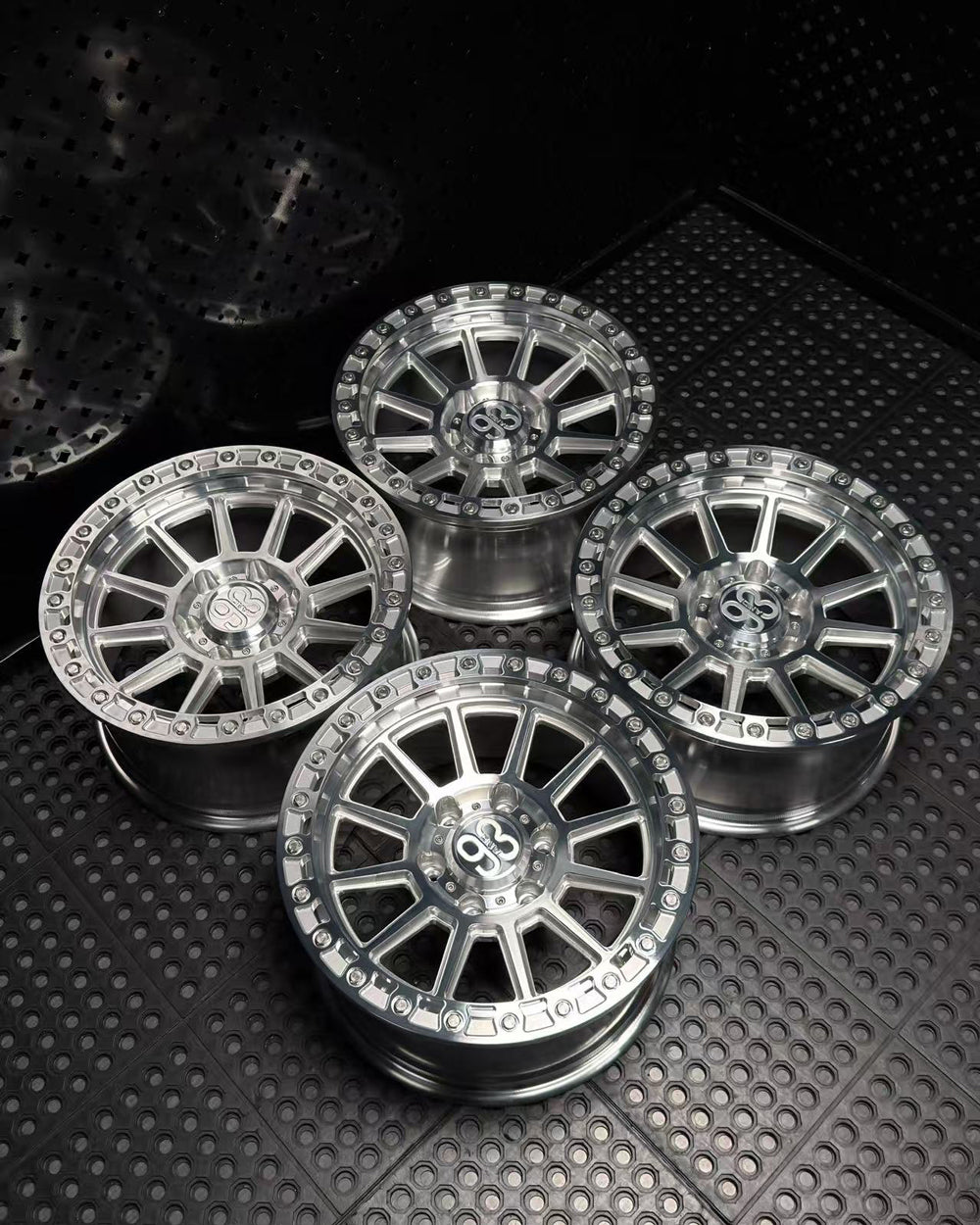 (Set of 4) FR-11 | 6061-T6 Forged | Simulated Beadlock | Machined Clear w/ Stainless Lip Bolts (6x135 | 17x8.5, 0mm Offset)