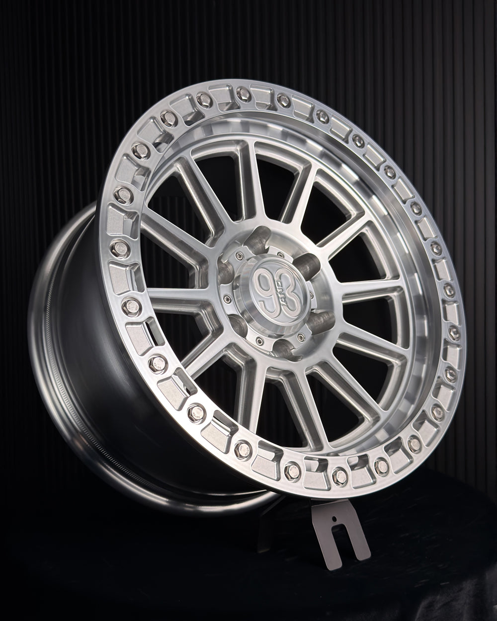 (Set of 4) FR-11 | 6061-T6 Forged | Simulated Beadlock | Machined Clear w/ Stainless Lip Bolts (6x135 | 17x8.5, 0mm Offset)