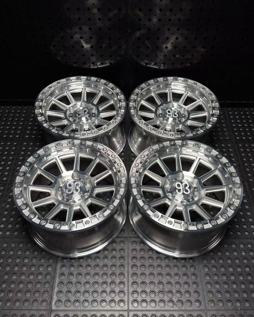 (Set of 4) FR-11 | 6061-T6 Forged | Simulated Beadlock | Machined Clear w/ Stainless Lip Bolts (6x135 | 17x8.5, 0mm Offset)