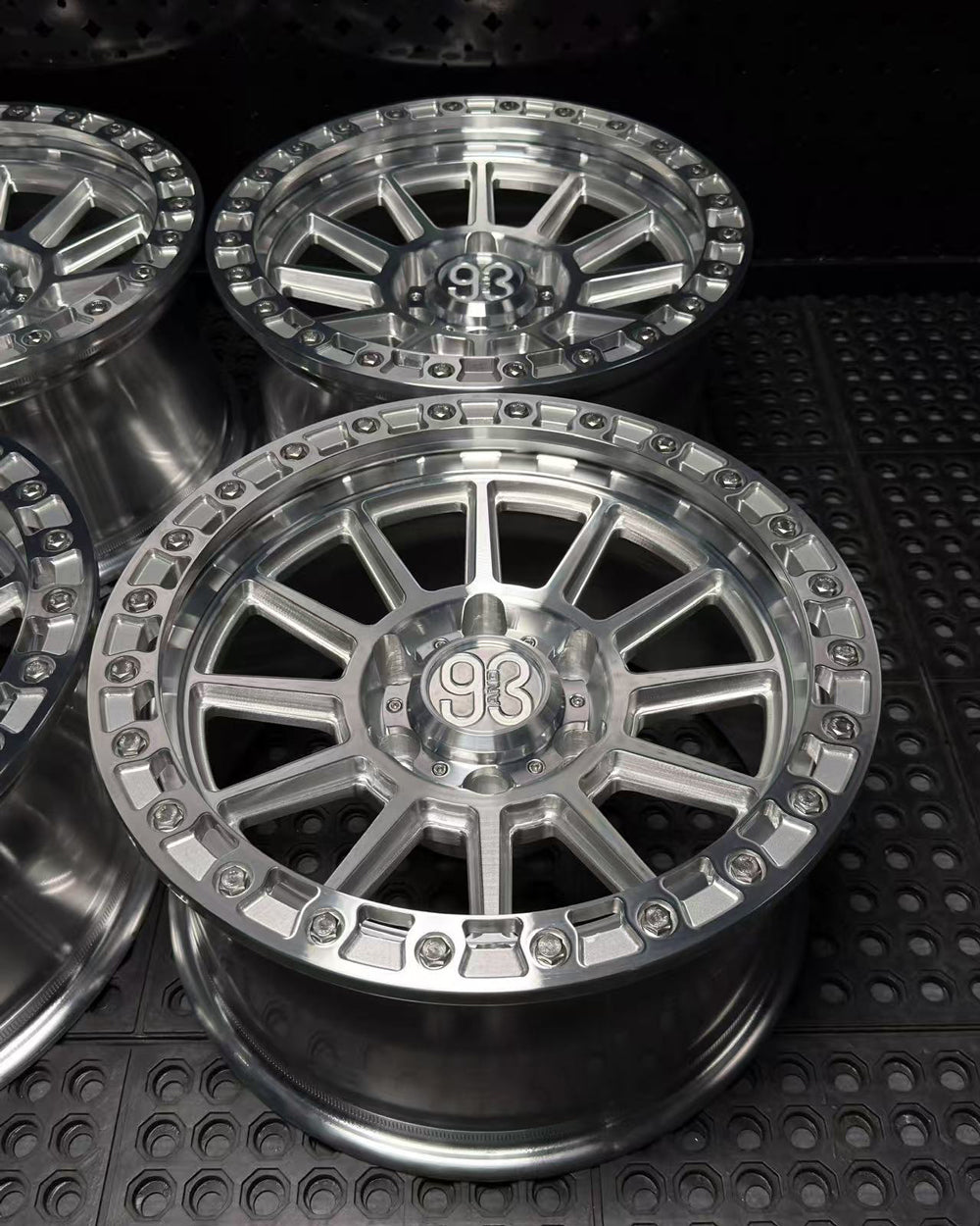 (Set of 4) FR-11 | 6061-T6 Forged | Simulated Beadlock | Machined Clear w/ Stainless Lip Bolts (6x135 | 17x8.5, 0mm Offset)
